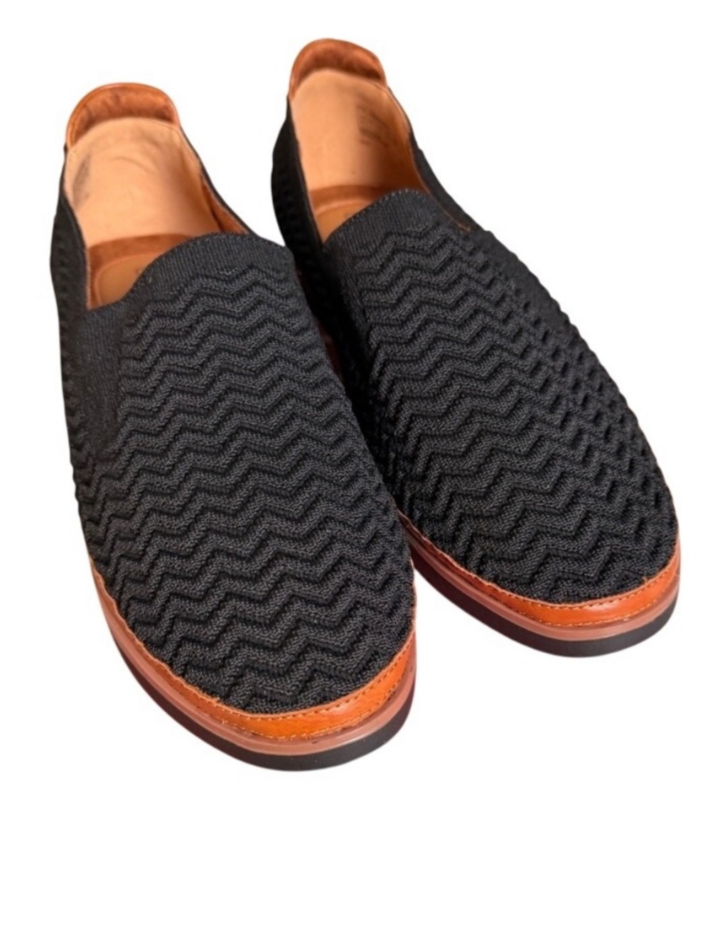 Cobb Hill Women’s Black Chevron Knit Slip-On Camryn Loafers size 9.5W New